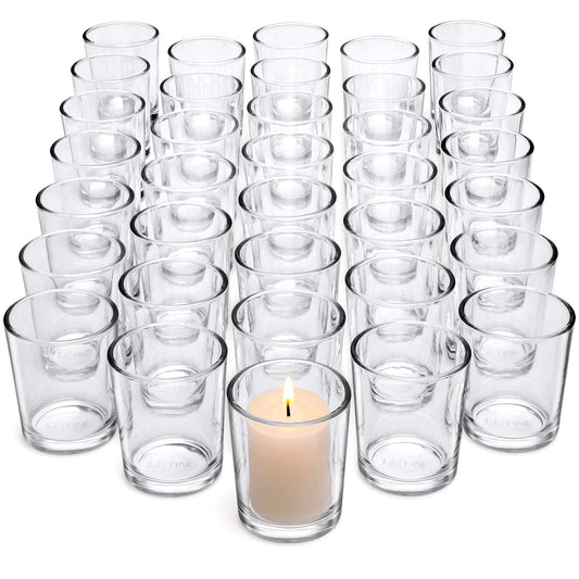 Letine 36-Pack Votive Candle Holders - Clear Glass Tea Light Holders - Glass Votive Candle Holder Bulk for Wedding Centerpieces/Home Table Decor/Propose/Christmas and Spring Party Decor