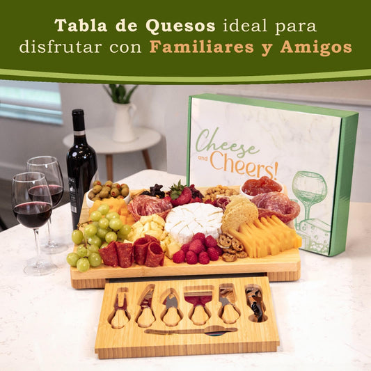 Charcuterie Board and Cheese Board Set with Knives, Bowls, Color Forks & Wine Opener – Premium Appetizer Platter with Compartments, Eco Friendly Charcuterie Accessories for Stylish Hosts.