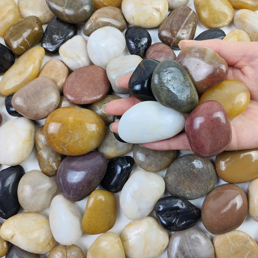 FANTIAN 5 lbs River Rocks Pebbles for Indoor Plants, Decorative Mixed Color River Rocks for Potted Plants Landscaping Fish Tank Patio Garden Vase Fountain and Outdoor Decorative Stones