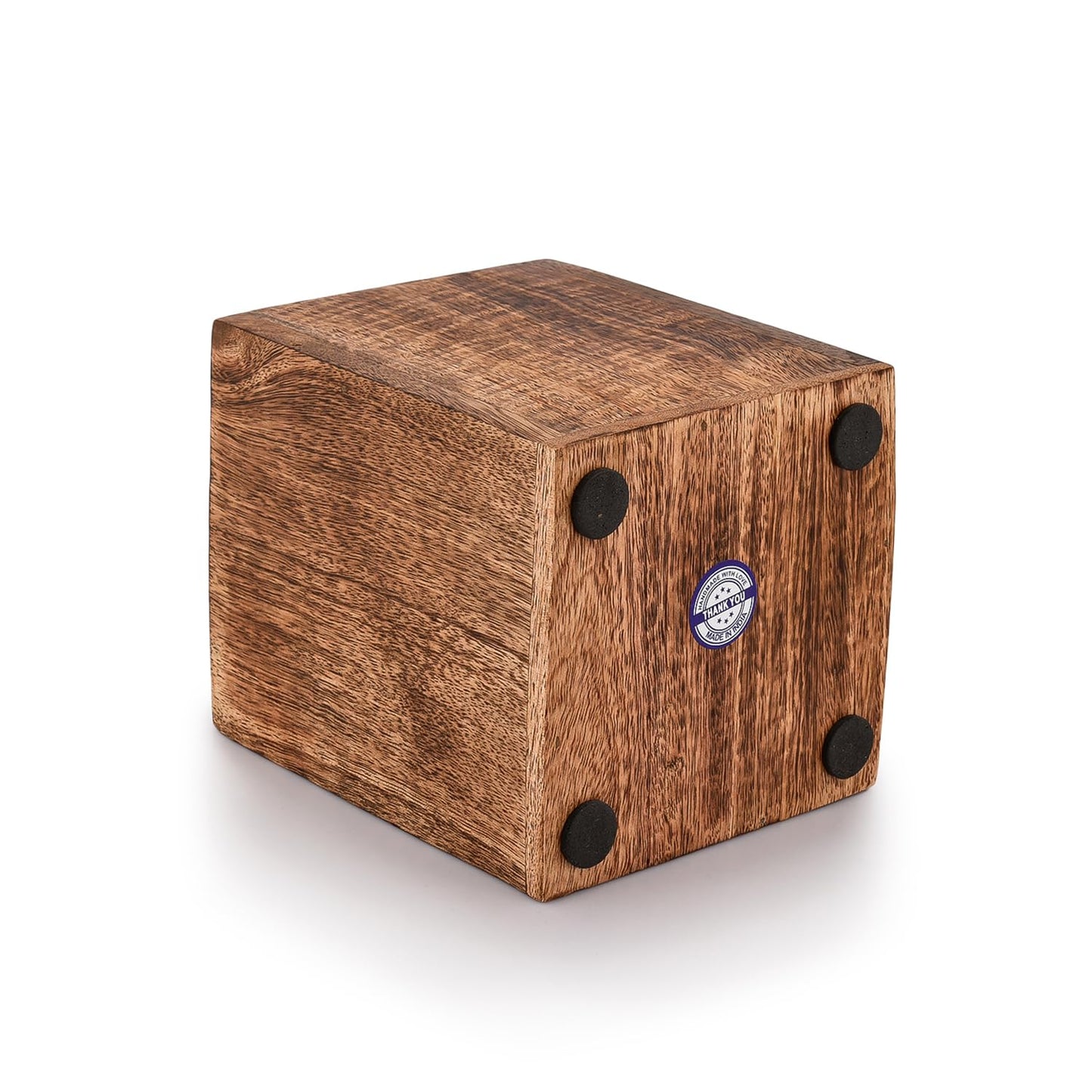 Samhita Mango Wood Burning Finished Kitchen Utensil Holder for Countertop, Utensil Holder Container for Kitchen Cooking Utensil. ( 5"x 5"x 6")
