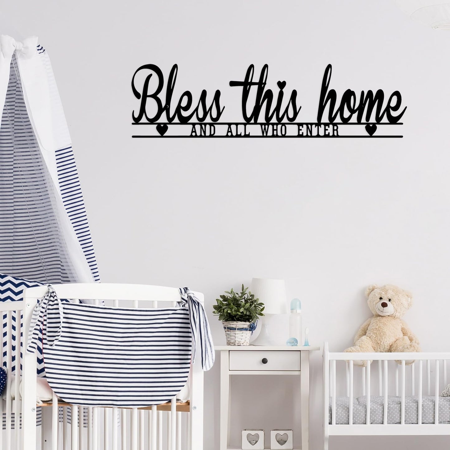 Bless This Home Wall Decor, Blessed Wall Decor, Black Metal Bless This Home Sign, Metal Wall Art Farmhouse Entryway Sculptures for Home Decor Inspirational Quotes, for Hallway, Kitchen, Living Room