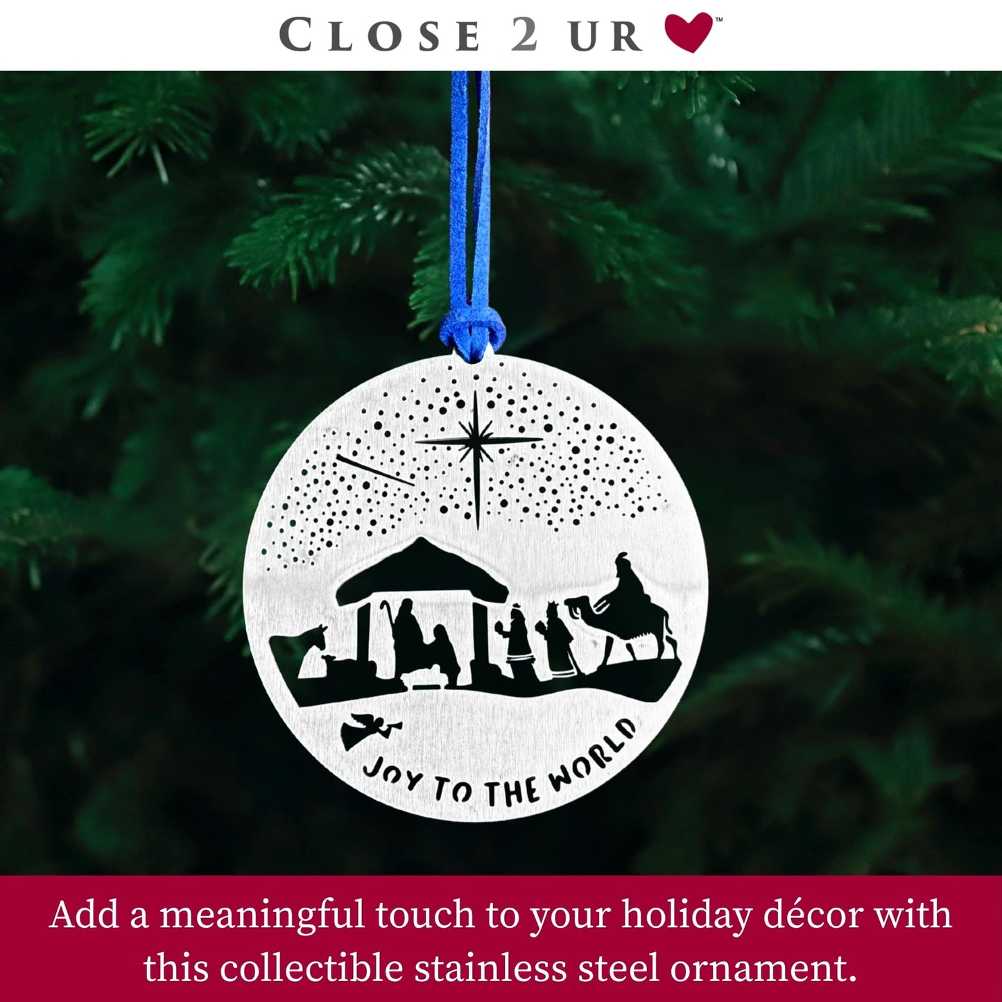 Nativity Three Wisemen Stainless Steel Ornament Keepsake & Collectible | Window Ornament, Hanging Decoration, Religious & Holiday Décor | Handcrafted, Durable & Made in USA