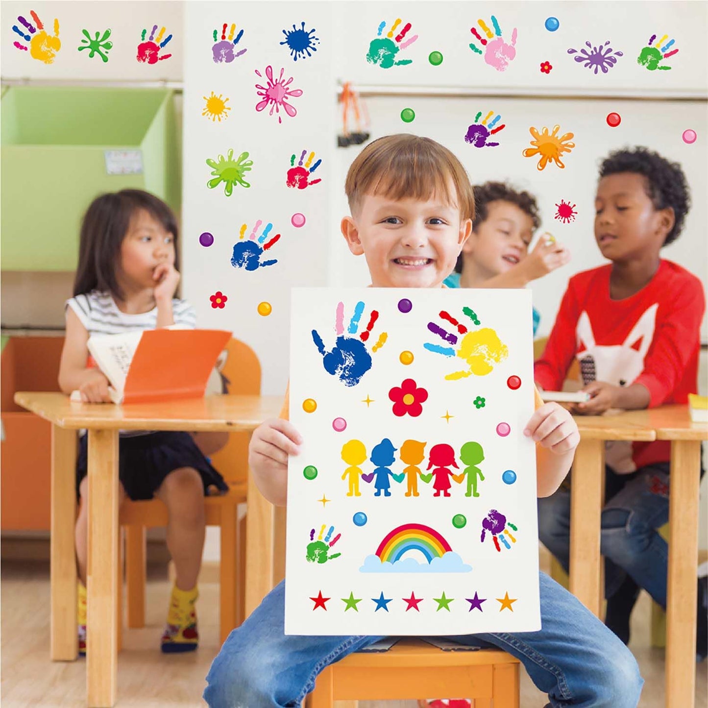 CharmFlo Inspirational Wall Decals for Kids Motivational Classroom Decor with Removable Quotes The Future of The World is in This Room Peel and Stick Wall Stickers Bedroom Nursery School Playroom