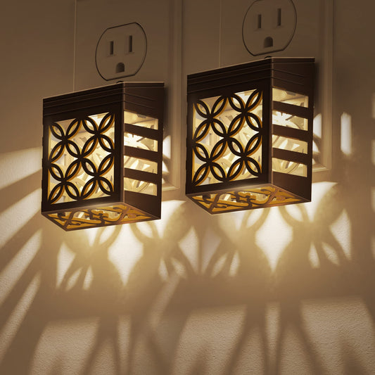 DORESshop Plug in Night Light [2 Pack], Night Lights Plug Into Wall, Dusk to Dawn Sensor Night Lights, Adjustable Brightness, Decorative Nightlight for Bathroom, Hallway, Stairway, Soft White