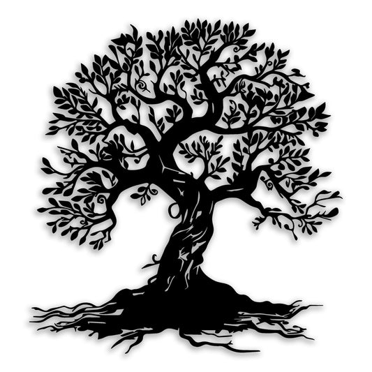 Tree of Life Metal Wall Decor - Room Decor Wall Art Home Decor for Living Room, Bedroom, Office, Garden, Courtyard (Black)