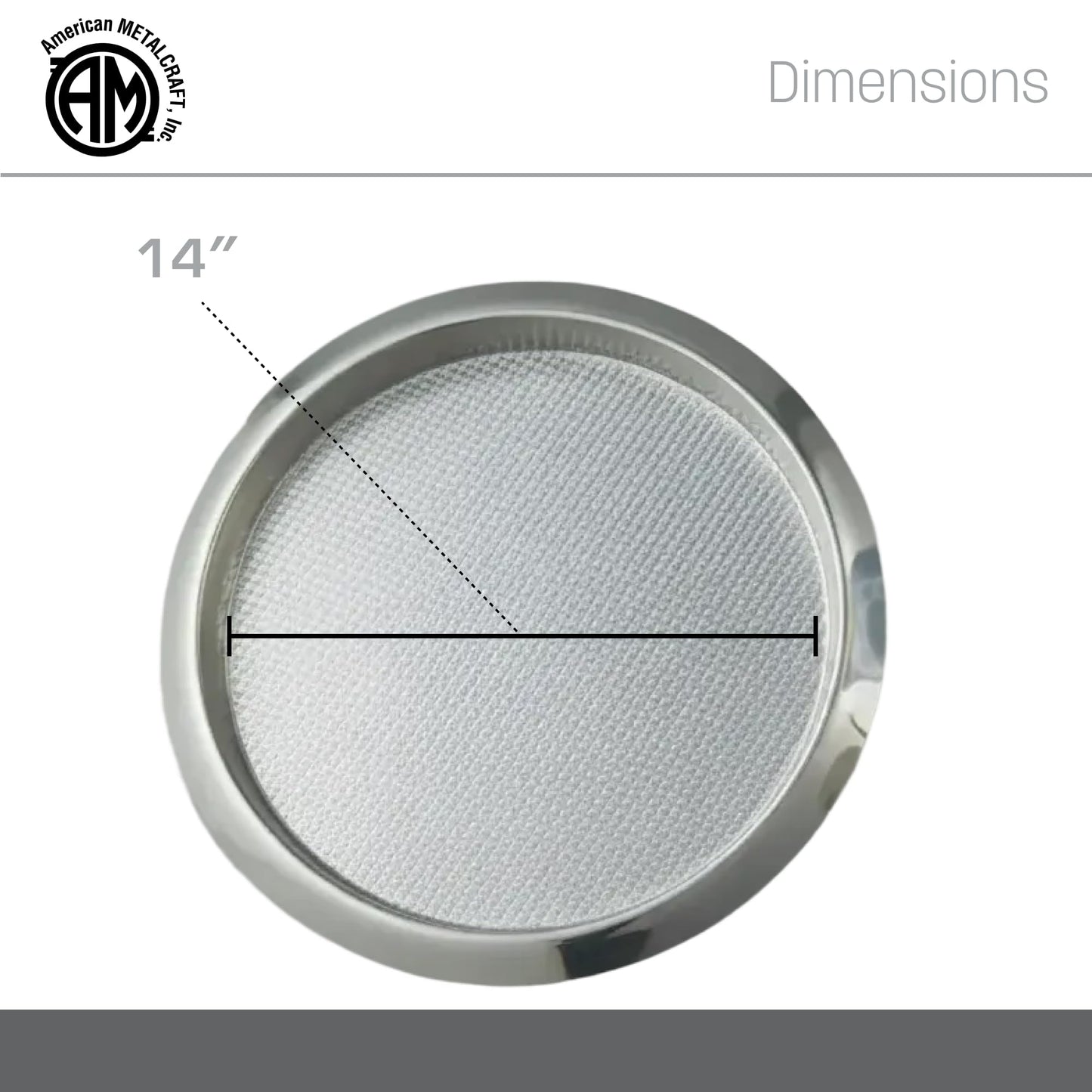 American Metalcraft SSBT14 Stainless Steel Round Bar Serving Tray, Silver, 14-Inches