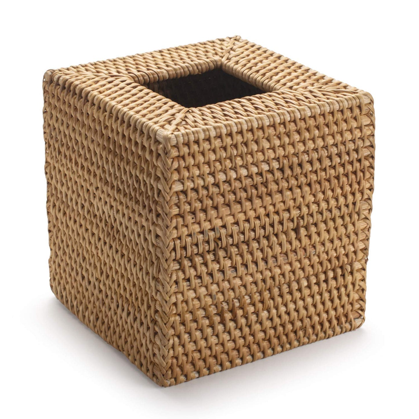 Rattan Tissue Box Cover Natural Woven Facial Napkin Holder Square (Natural, 5.5x5.5x5.9 Inch)