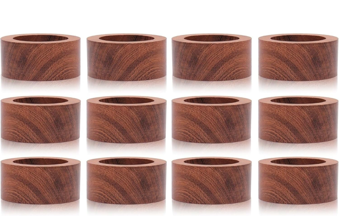 SHAFA IMPEX Wood Napkin Rings Set of 12 Napkin Holders Buckles for Dining, Anniversary, Birthday, Dinner, Christmas, Party of Table Setting