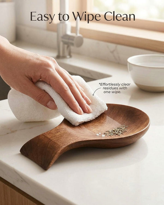 TooWoom Wood Spoon Rest for Stove Top, Bamboo Spoon Holder for Kitchen Countertop Wood Spatula Rest, Counter Spoon Holder for Countertop, Tong, Modern and Rustic for Farmhouse as a Dining Table Decor