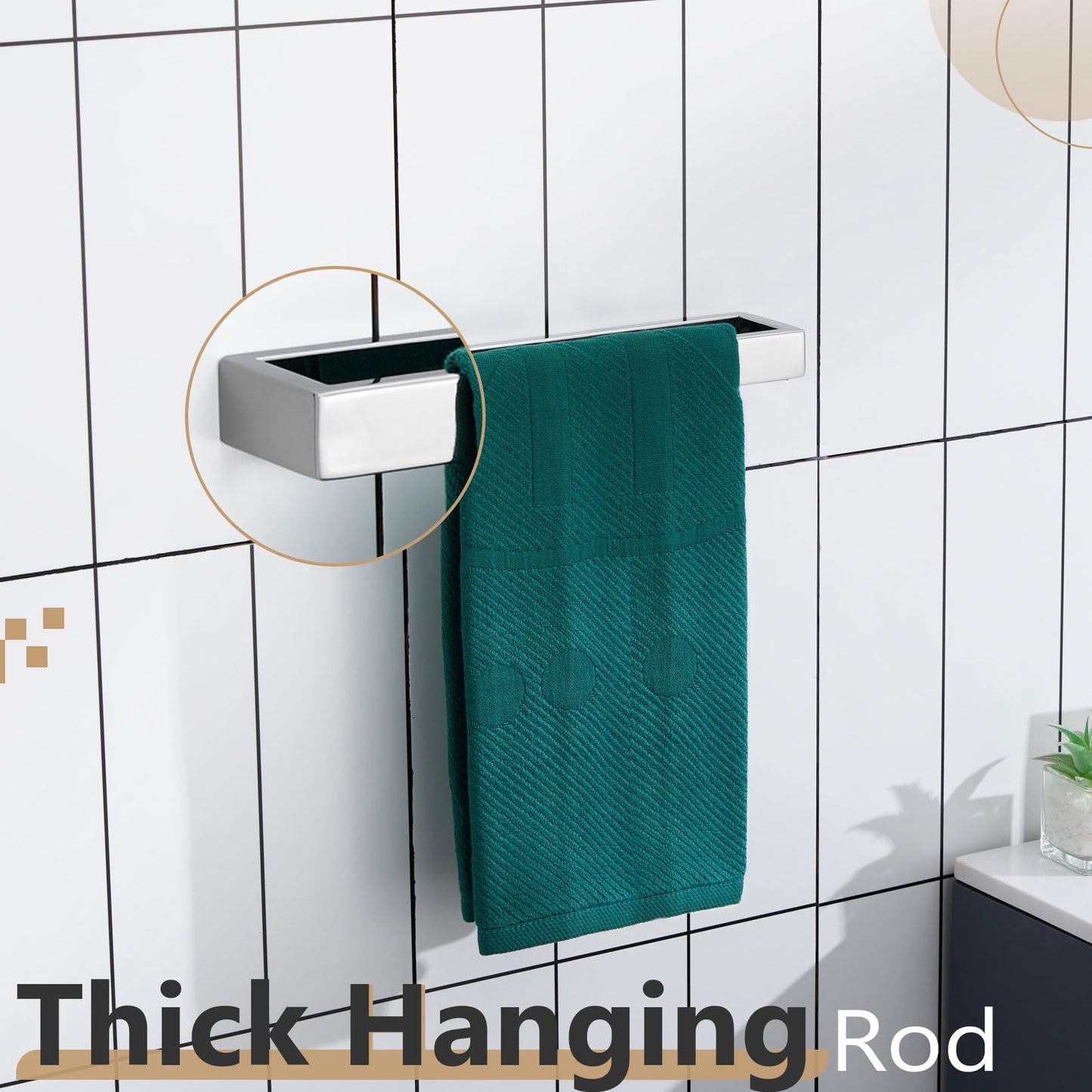 KOKOSIRI Towel Holder Chrome Hand Towel Bar Rack 12-Inch Kitchen Holder Polished Stainless Steel for Bathroom Hardware Wall Mounted, 1 Pack B4008CH-L12