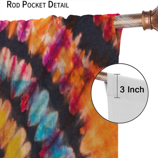 ZhiRain Tie Dye Curtains Spiral Bohemian Watercolor Swirl Ethnic Gypsy Trippy Indian Artsy Curtain with Rod Pocket for Bedroom Living Room Decor Drapes Window Treatments 2 Panels Set 42" W X 45" L