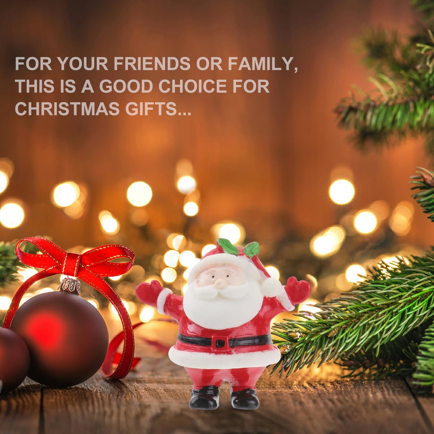 CLISPEED Miniature Christmas Figurines: 10pcs Mini Christmas Figurines Small Santa Figures Tiny Decorations Miniatures for Crafts Xmas Party Decor