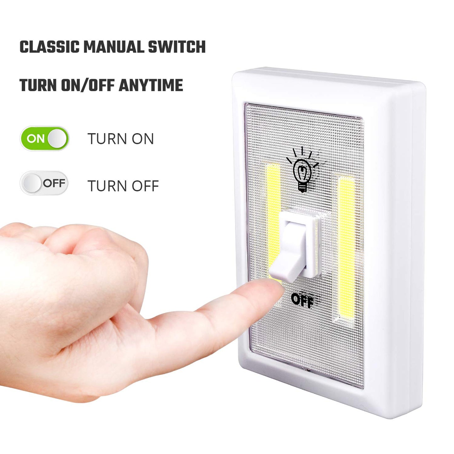 Lzonunl Closet Light, Battery Operated Tap Light, Super Bright Switchlight, Stick On Light Wall Mount Under Cabinet Lighting, Push Night Light for Cupboard, Shed, Basements(4 Pack)