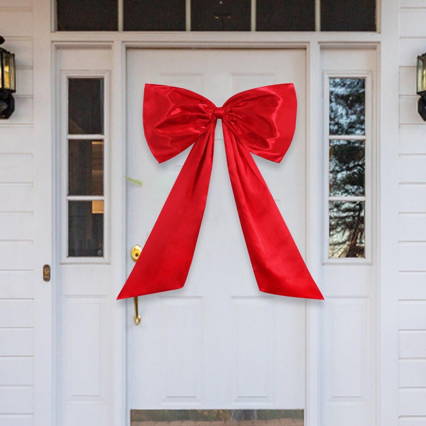 TONIFUL 24 x 42 Inch Giant Red Bow Large Bow for Tree Room Wall Front Door Car Photo Backdrop Decor Valentines Decoration Christmas Birthday Wedding Baby Shower Outdoor Decorations