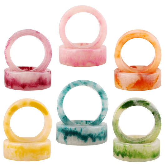 ALPHA Living HOME Epoxy Resin Napkin Rings -Set of 12 Colorful Napkin Ring Holders 1.5" Napkin Rings for Christmas Party Decoration, Dinning Table, Family Gatherings, Table Décor(Multi Pastel)