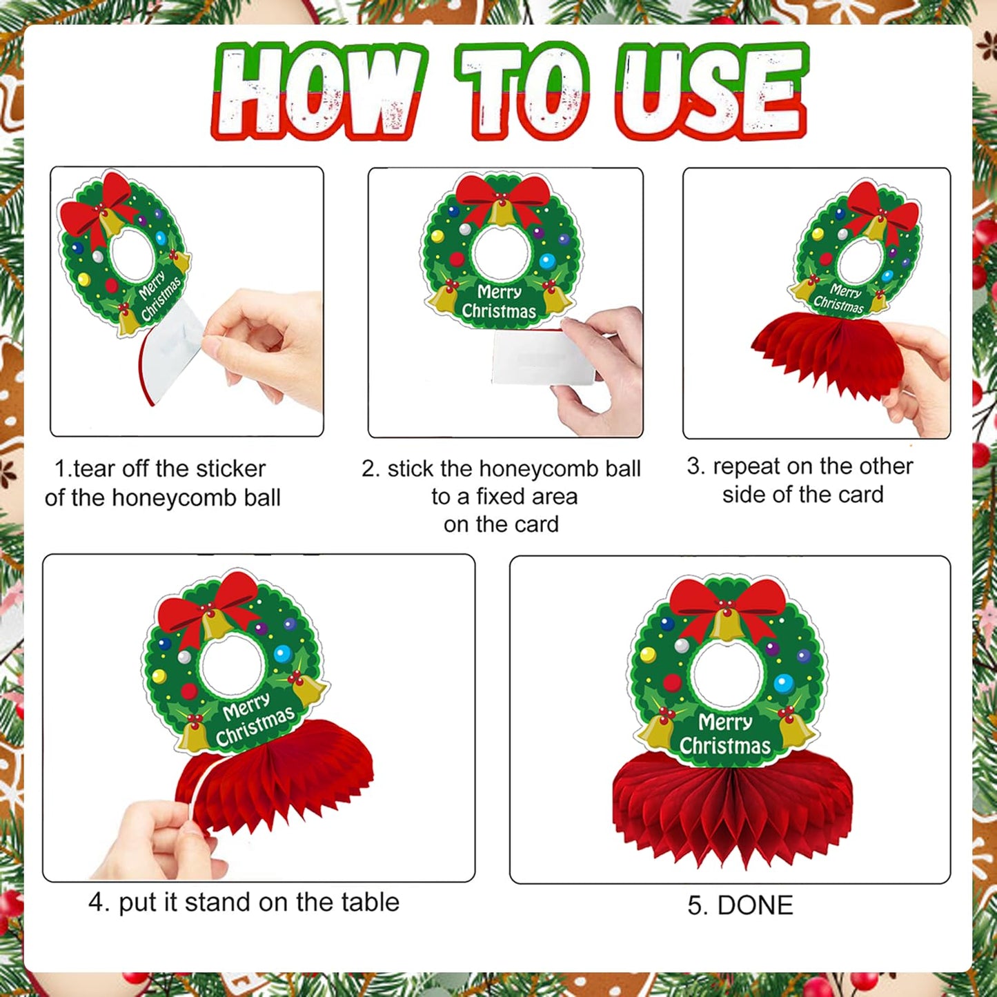 Christmas Table Decorations - Christmas Centerpieces for Tables, Christmas Table Centerpieces for Christmas Party Decorations, 9Pcs