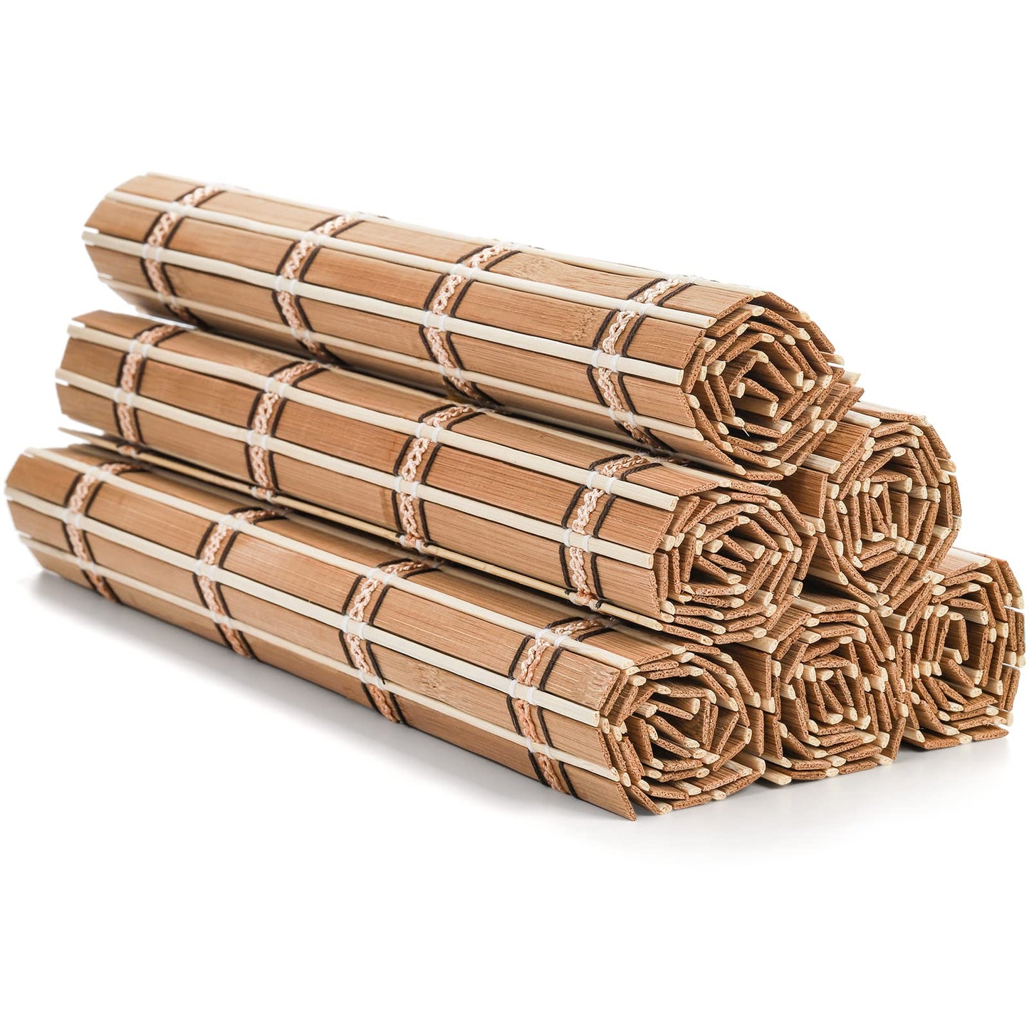 Coloch 8 Pack Natural Bamboo Placemats, Rustic Anti-Slip and Heat-Resistant Table Mat for Kitchen, Dinning Room, Table Protection