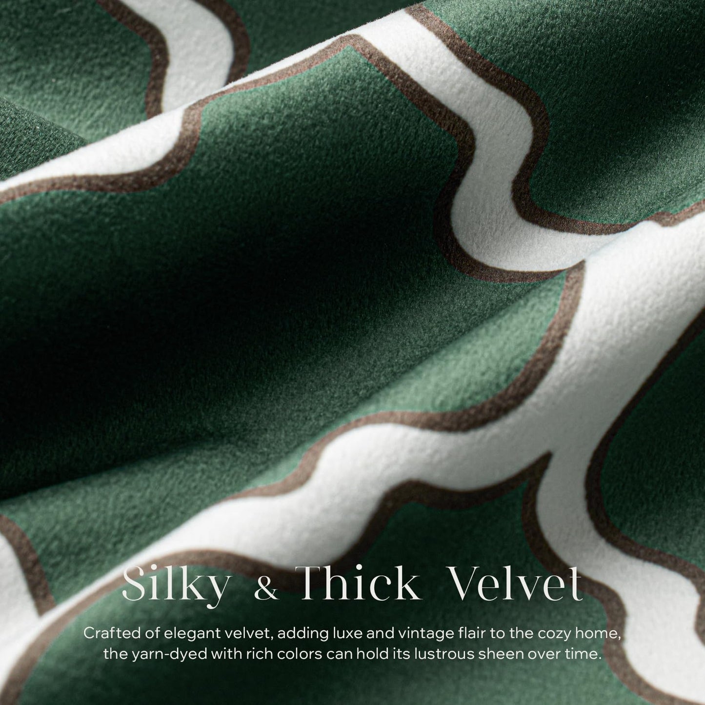 Phantoscope Set of 4 New Living Series Leaf Geometric Throw Decorative Velvet Pillow Cover Cushion Cover, Christmas Green 18 x 18 inches 45 x 45 cm