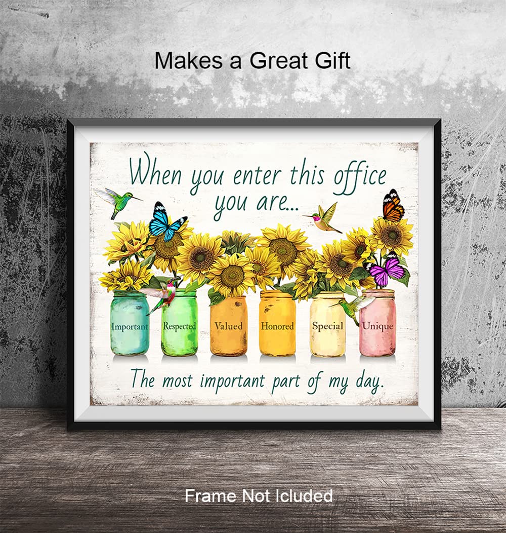 Inspirational Office Wall Art & Decor - Motivational Posters - Positive Quotes Wall Decor - Home Office Decor - Teamwork Wall Art - Inspirational Gifts - Entrepreneur Gifts -8x10 Unframed Picture Sign