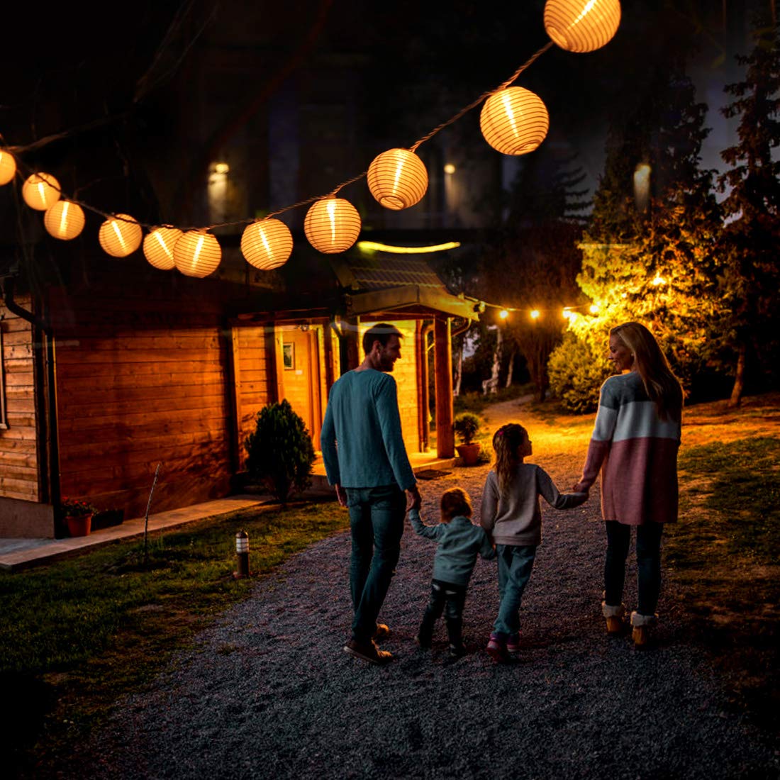 TIGOMOOV 10 White Nylon Lantern String Lights, 120V Plug in, 9.83FT White Wire, Waterproof Indoor Outdoor Hanging Fairy Lights for Patio, Garden, Bedroom, Wedding, Party and Christmas Holiday Decor