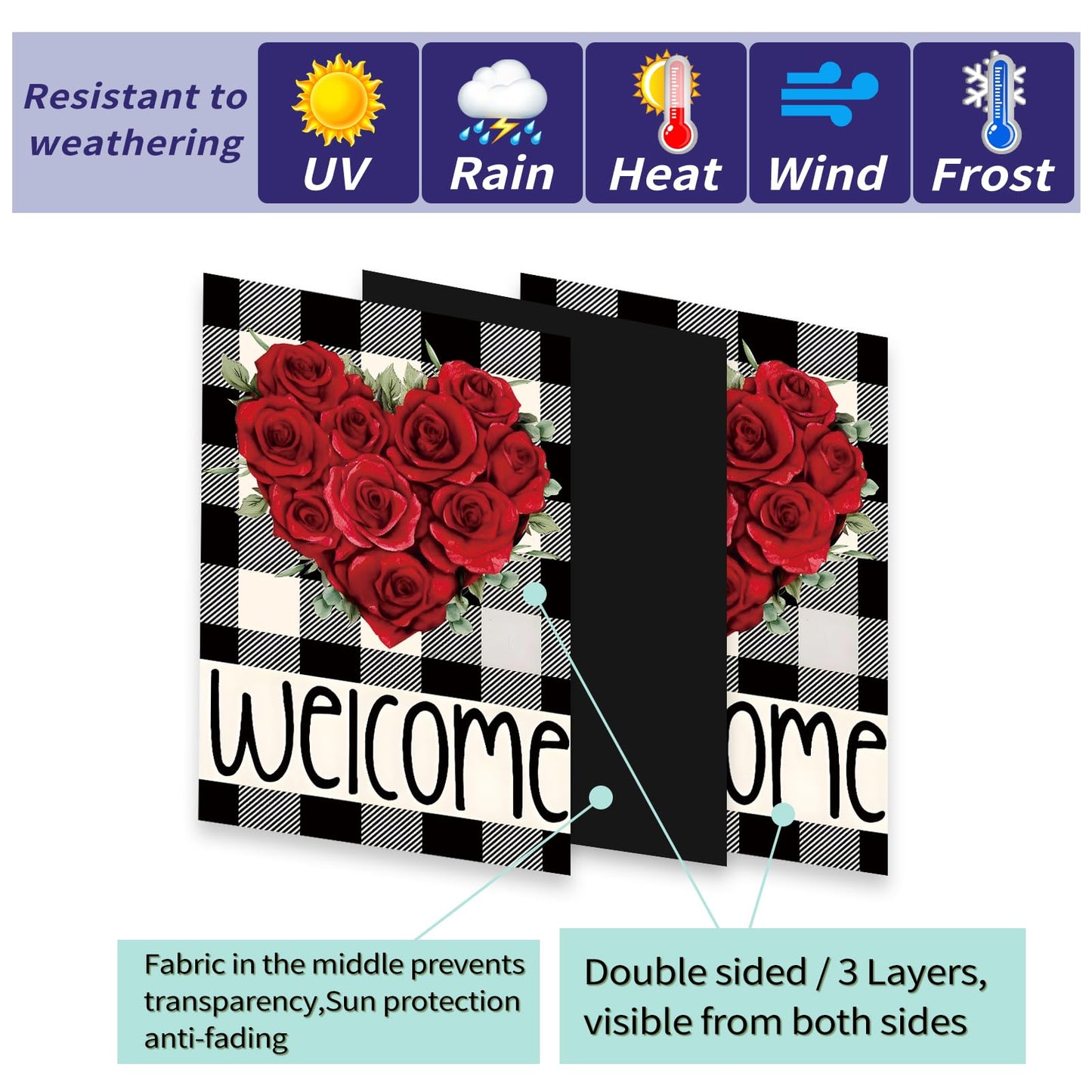 Seasonal Garden Flags Set of 12 Double Sided 12x18 Inch, Small Yard Flags for Outside, Christmas Halloween Easter Valentine's Day Decor, Spring Summer Fall Winter Holiday Garden Decorations