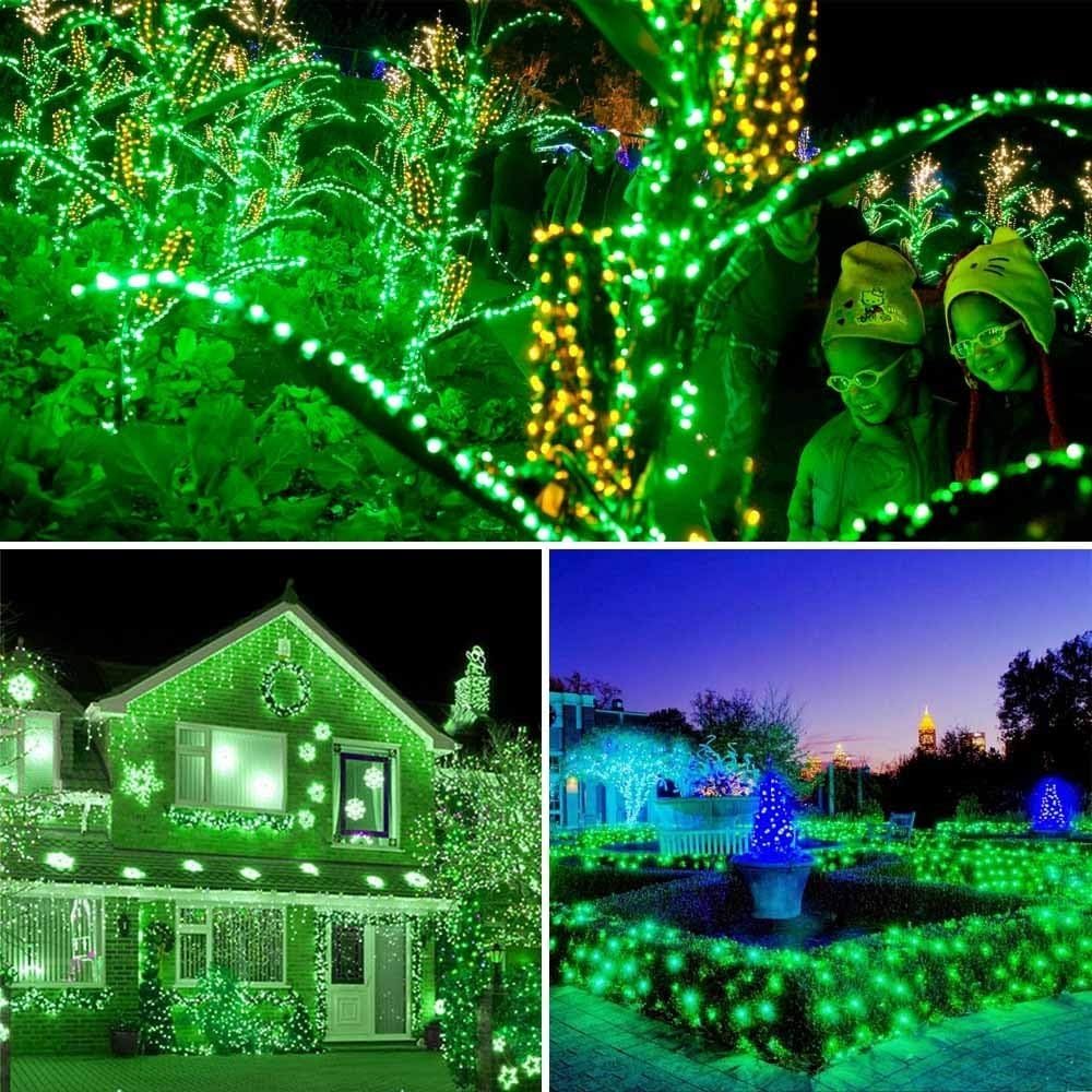 Joomer Green Solar String Lights, 39FT 100LED Waterproof Outdoor Lights with 8 Modes Twinkle Fairy Light for Garden, Patio, Yard, Tree, Christmas St. Patrick's Day Decor