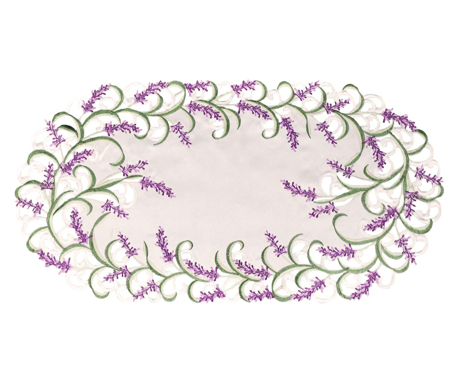 Embroidered Purple Embroidered Lavender Lilac Table Runner 14 X 28 Inch