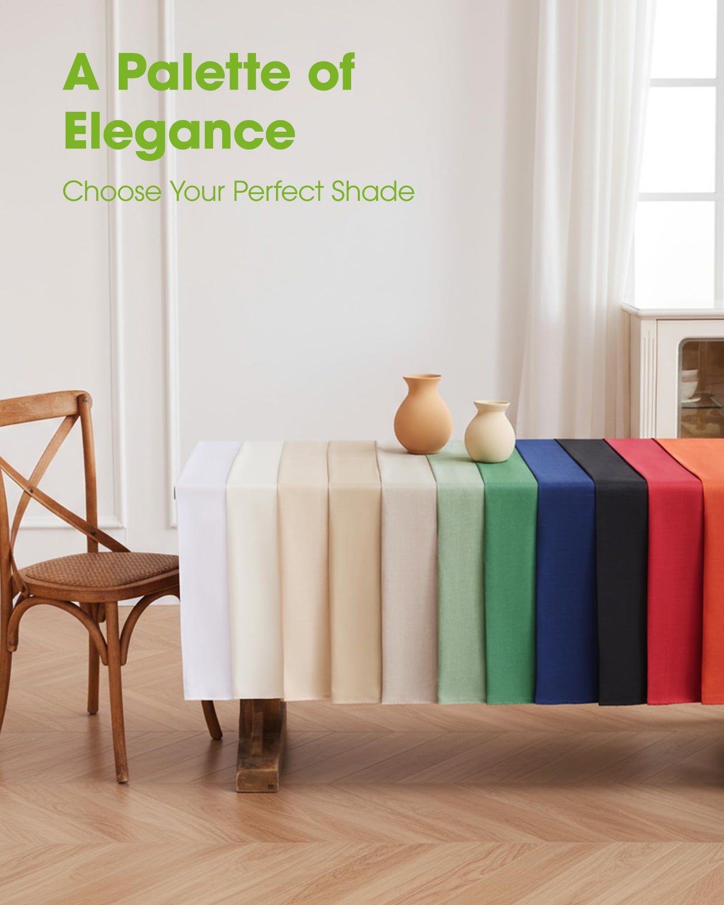 Pureegg Rectangle Linen Tablecloth Waterproof & Stain Resistant, Wrinkle-Free Table Cloth Adds Elegance and Protection, Ideal for Dining, Party, Wedding and Outdoor, 52 x 70 Inch, Sage Green