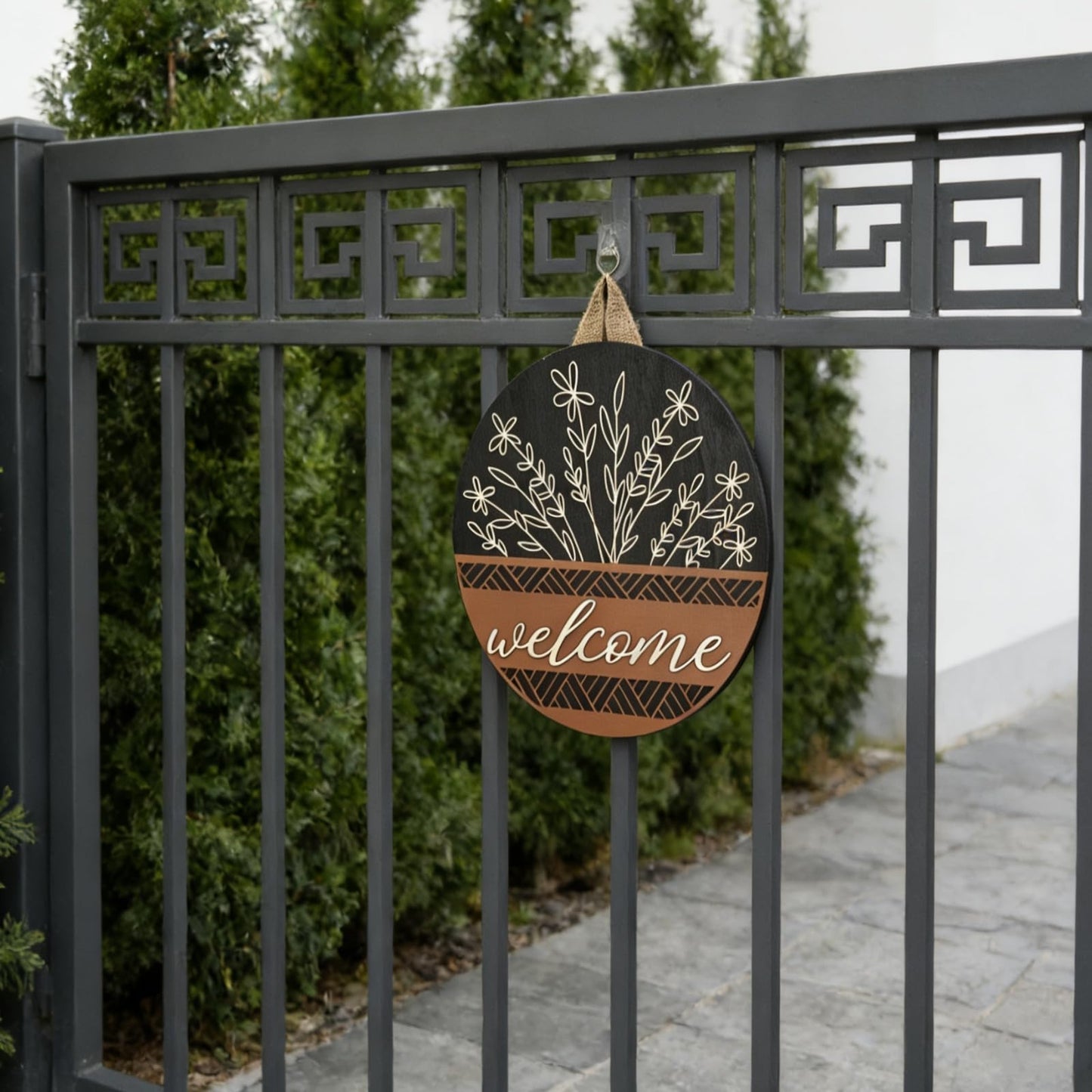 Dayeorin 3D Welcome Sign Wreaths for Front Door,House Warming Gifts New Home,Modern Farmhouse Decor Spring Wreath for Summer Fall Winter All Seasons Holiday Outdoor