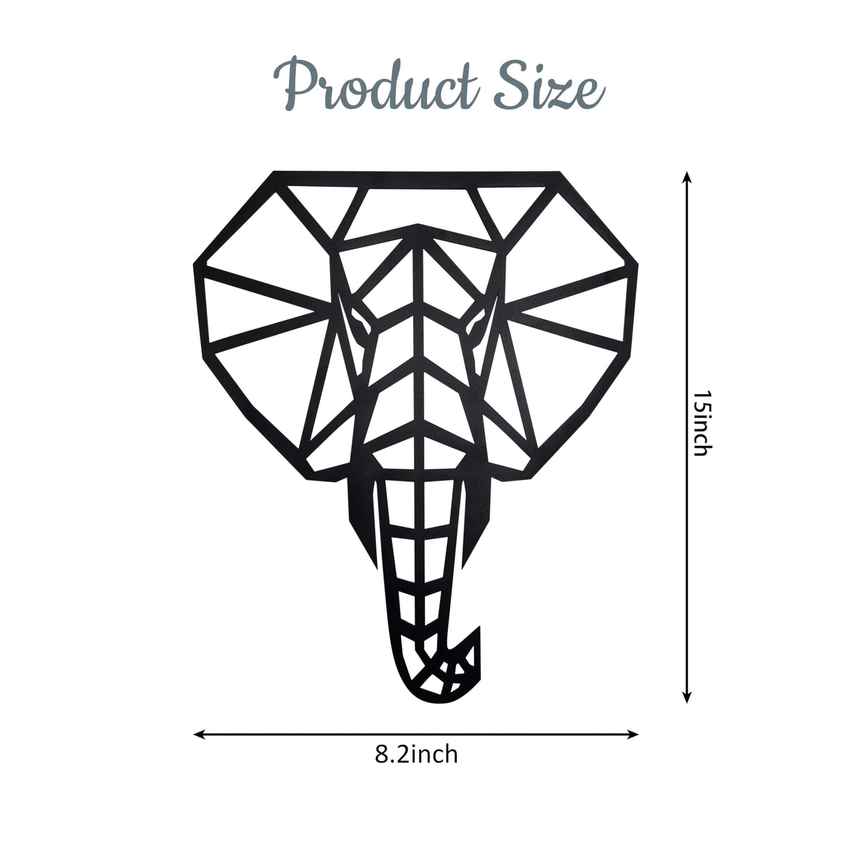 Ecqizer Elephant Wall Art - Modern Home Decor Accents Sculptures for Home & Kitchen, 14.5×12 Inch, black
