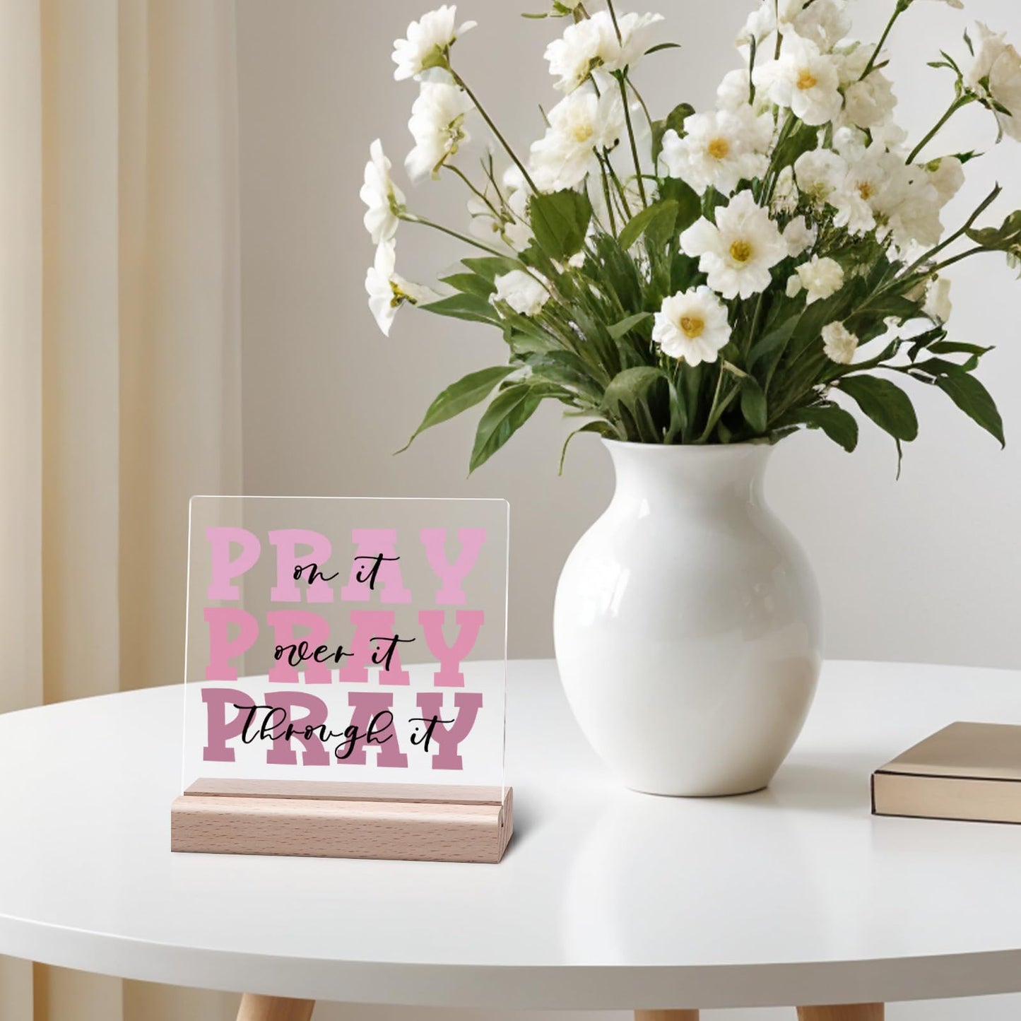 Christian Decor Acrylic Plaque Birthday Inspiration Religious Gift for Her Bible Verse Desk Decor Spiritual Acrylic Plaque Decorative Sign for Birthday Christmas Mom Sister Friend Faith Desk Decors