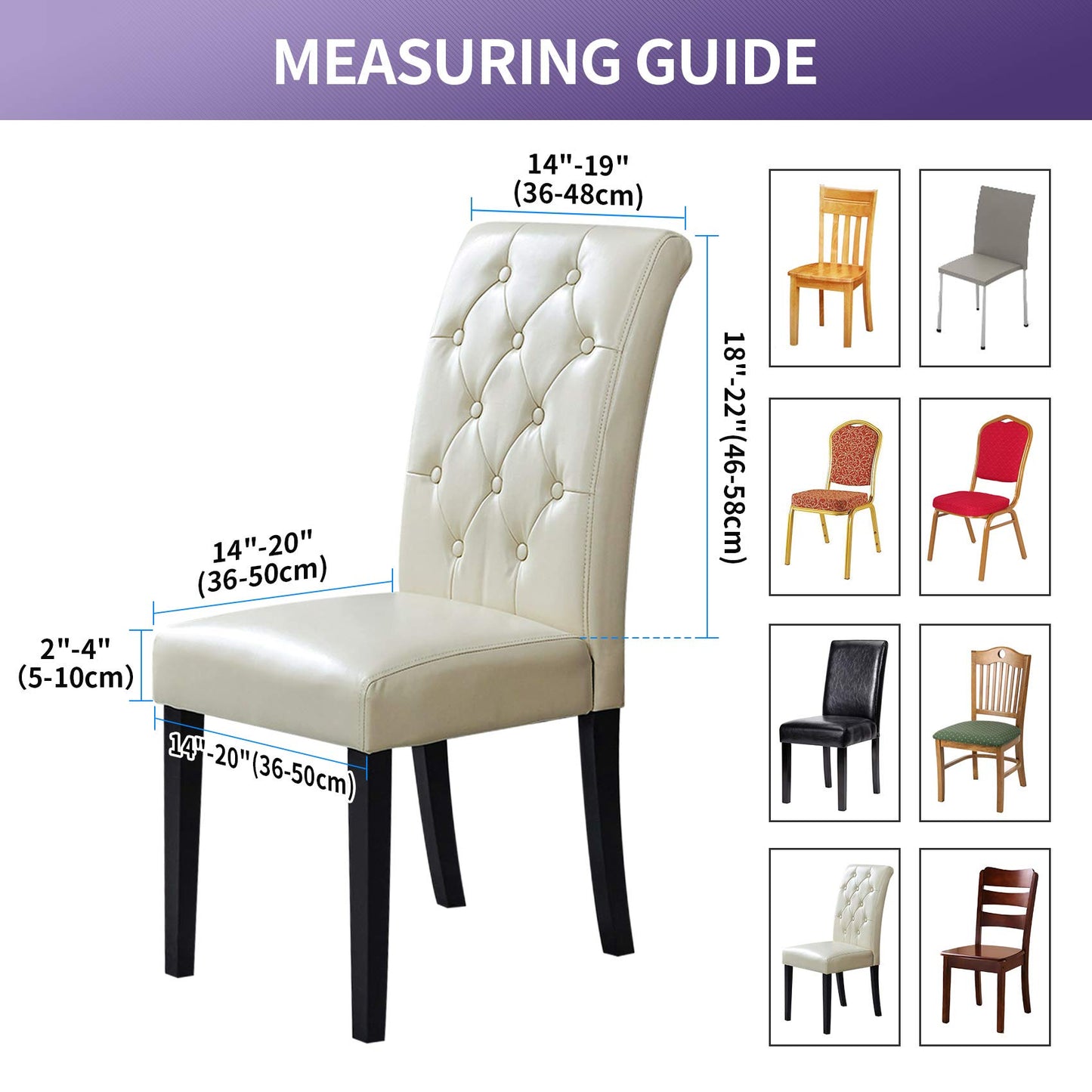 Joccun Chair Covers for Dining Room Set of 4,Chair Slipcovers Stretch Dining Room Chair Covers Seat Protector,Washable Parsons Chair Cover for Home,Hotel,Banquet(Dark Blue,4 Pack)