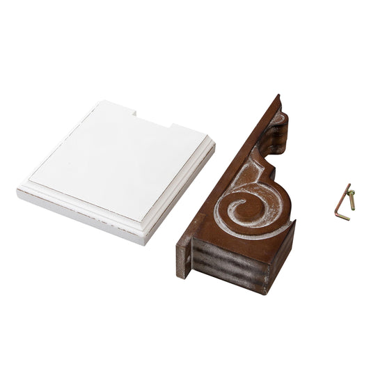 SOFE Small Wood Floating Shelf 12 Inches Tall, Farmhouse Wood Shelf for Wall, Decorative Rustic Candle Holder Shelf, White & Brown, Living Room, Bedroom, Dining Room Decor