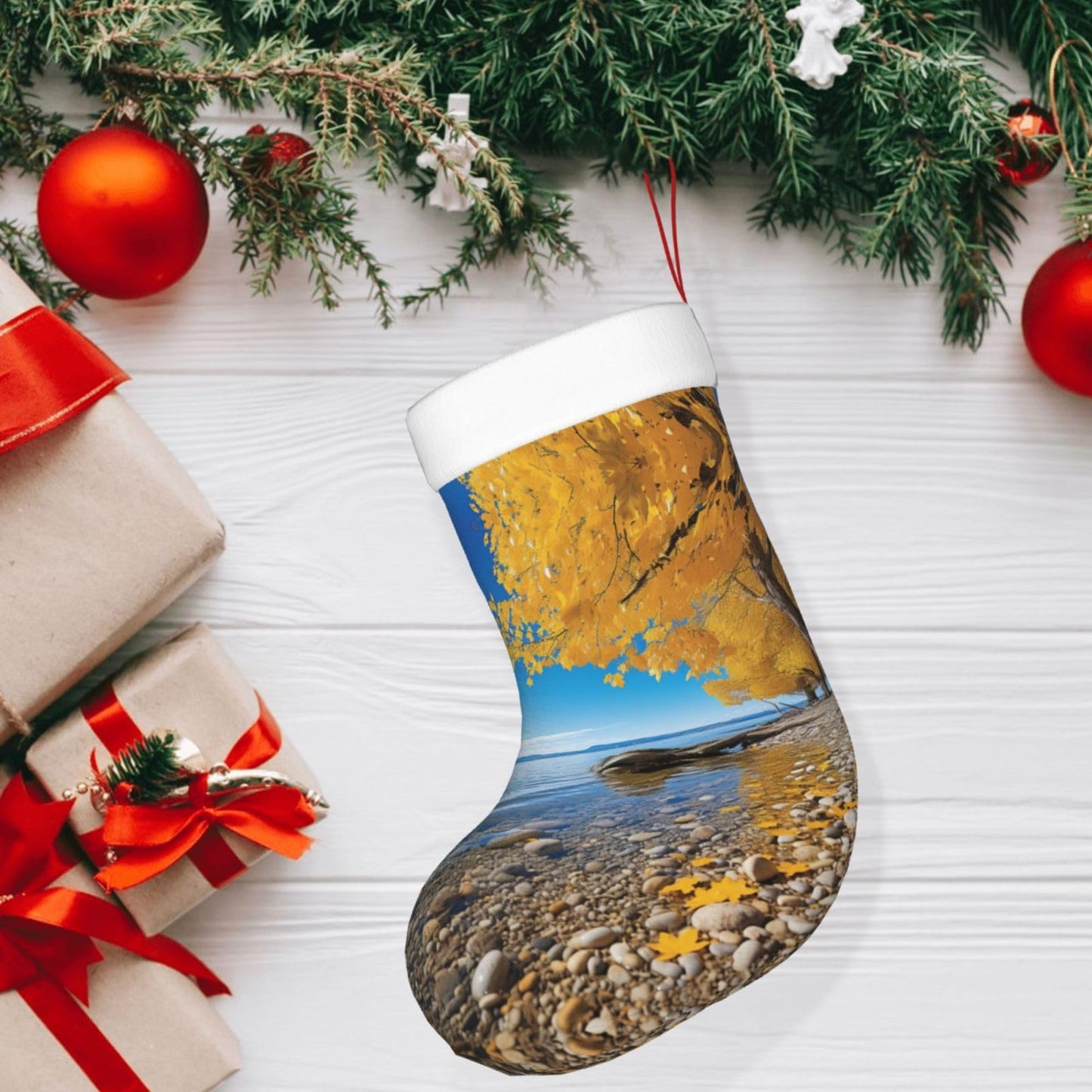 KOPUUYRD Autumn Print Luxurious Holiday Socks,Unique Christmas Socks for Joyful Season,Festive Ornament Classic