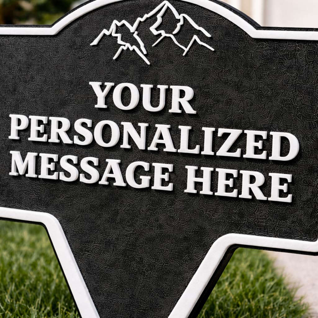Custom Yard Stake Sign – Personlized Text, 8"x10"–11"x13", Safety Notices, Delivery Instructions, Children at Play, Pet Warnings, Easy Ground Install, Weatherproof PETG, Made in USA