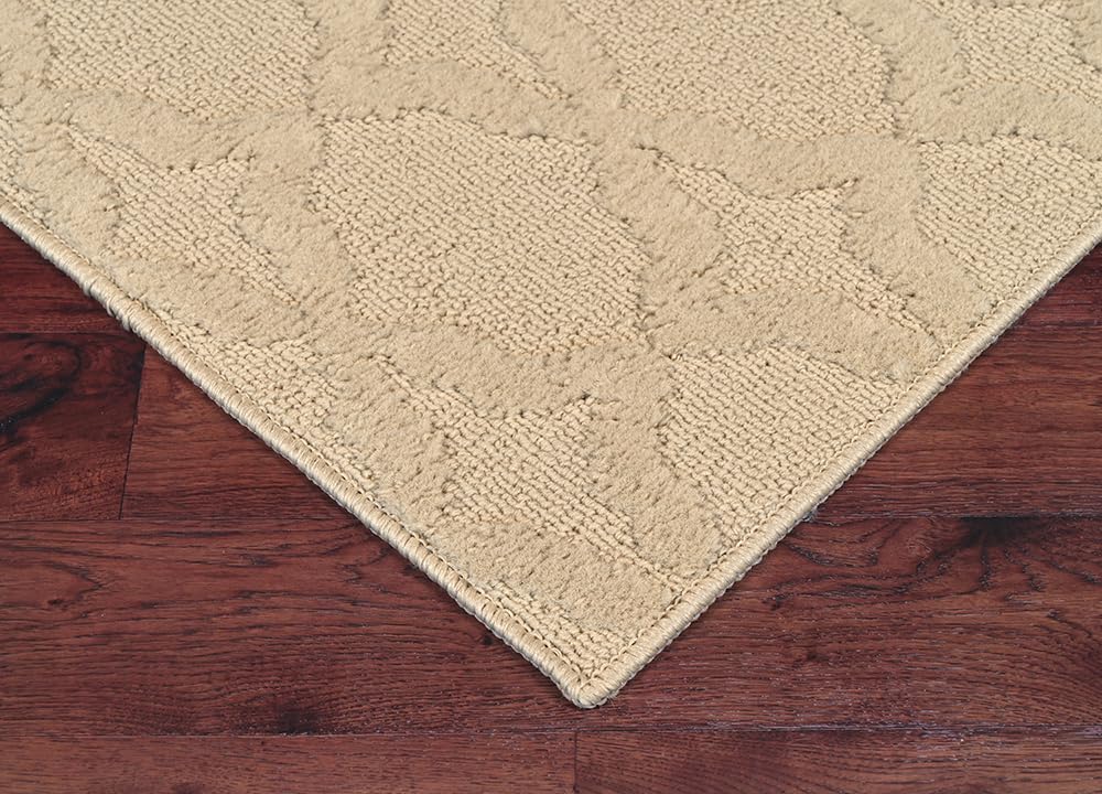 Garland Rug Sparta Non Slip Polypropylene 3 Ft. X 5 Ft. Biege Tan Area Rug- Ideal for Living Rooms & Hallways, Stylish & Durable for High-Traffic Areas