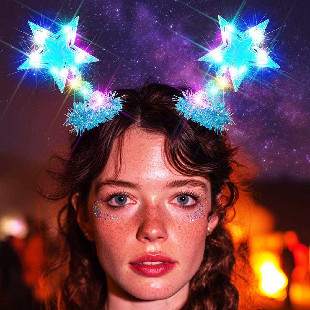 Gortin Light up Star Hair Clips Christmas Headpiece LED Holiday Costume Hair Accessories for Women