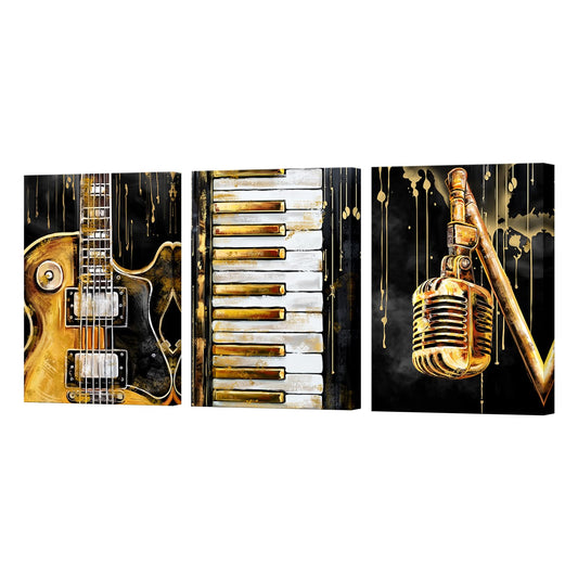 Artmyharbor Music Wall Art Guitar Picture Instrument Room Wall Decor 12 x 16 inches