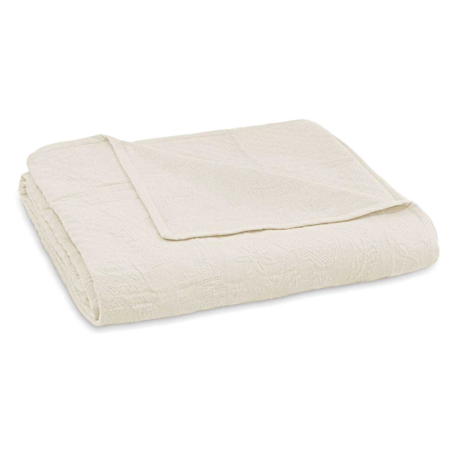 HISTORIC CHARLESTON King Charles Modern Farmhouse Floral Matelasse Bedspread, 100% Cotton Breathable Bedding, Full/Queen, Ivory