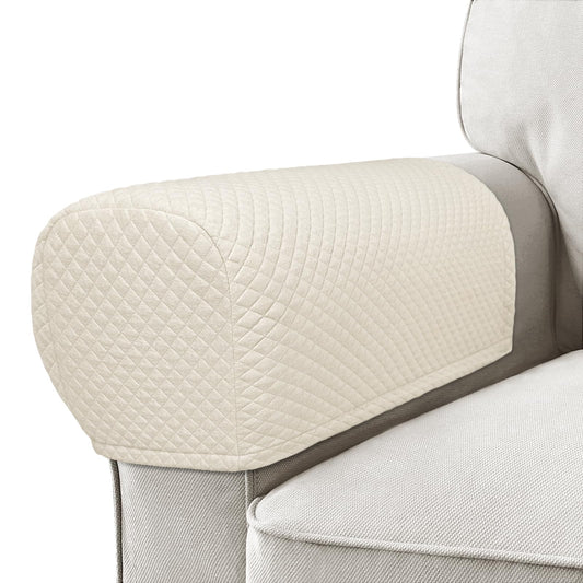 Roytub Couch Arm Covers, Breathable Armrest Cover for Sofa, Armchair, Loveseat, Scratch-Resistant Recliner Arm Covers Protect and Decorate Your Sofa(Medium, Beige, 2PCS)
