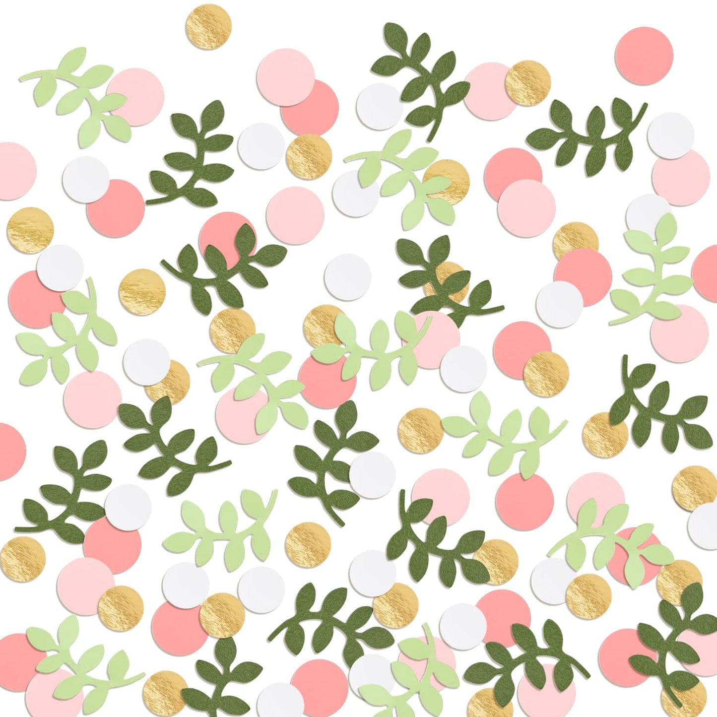 Baby Shower Confetti Greenery Table Decorations Golden Pink Eucalyptus Glitter Green Scatter Flamingo Girls Boho Theme Party Bridal Shower Party Wedding Nursery Decor Supplies 210 Pcs