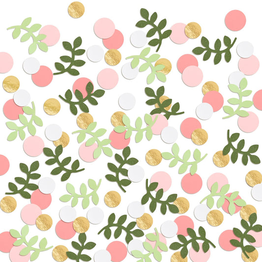 Baby Shower Confetti Greenery Table Decorations Golden Pink Eucalyptus Glitter Green Scatter Flamingo Girls Boho Theme Party Bridal Shower Party Wedding Nursery Decor Supplies 210 Pcs
