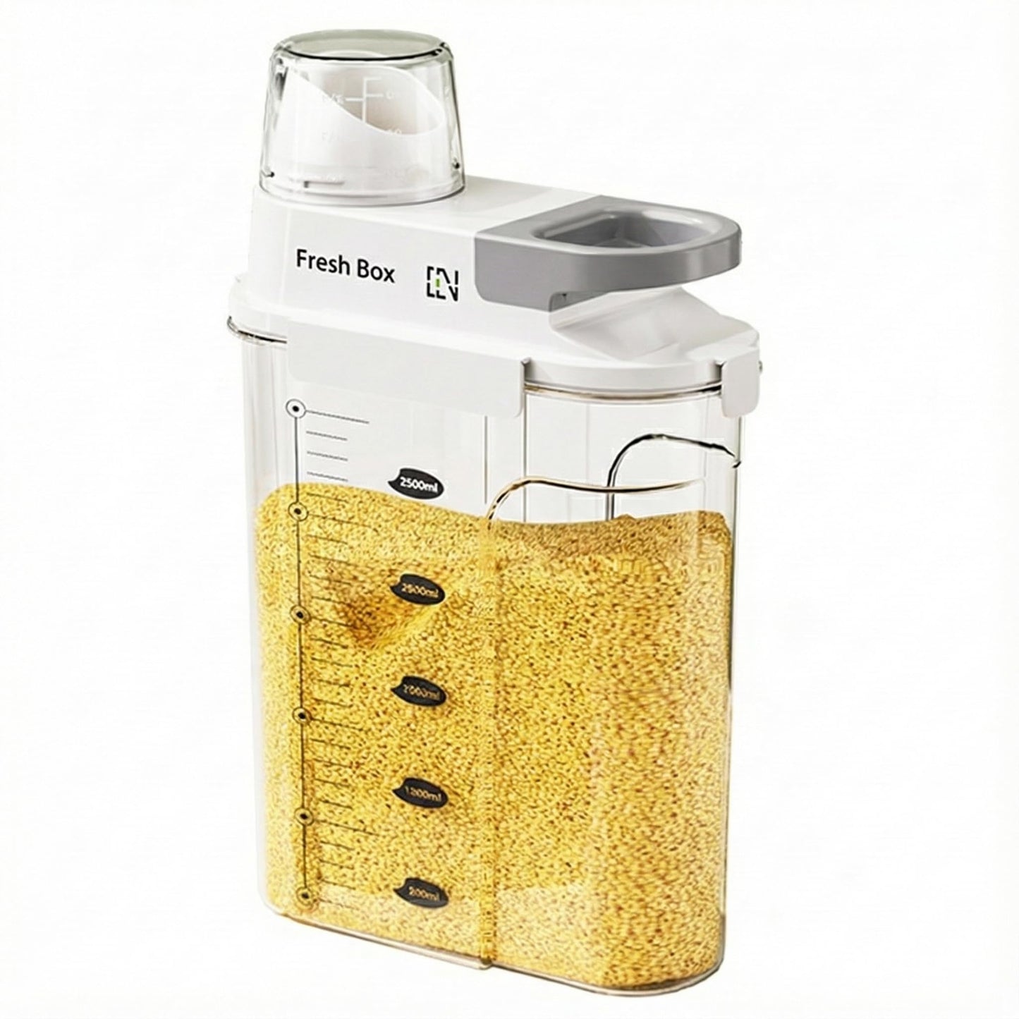 CoveCarol Rice Storage Container Grain Dry Food Flour Bin, Pet Dog Cat Food Dispenser with Measuring Cup, BPA-Free Clear Plastic Kitchen and Pantry Sugar Organizer (5.5, Pounds)