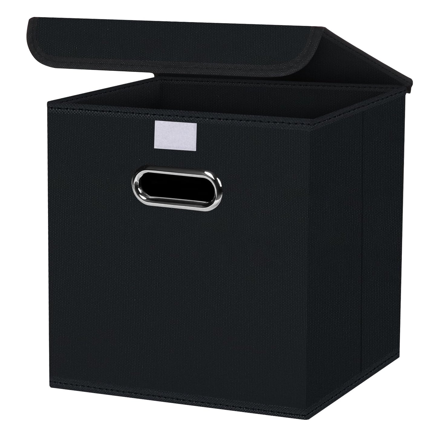 DABEACT Fabric Storage Cube Bins with Lids Closet Organizers collapsible storage bins basket with Handles for Home,Storage Boxes for Organizing,1 Pack,(Black)