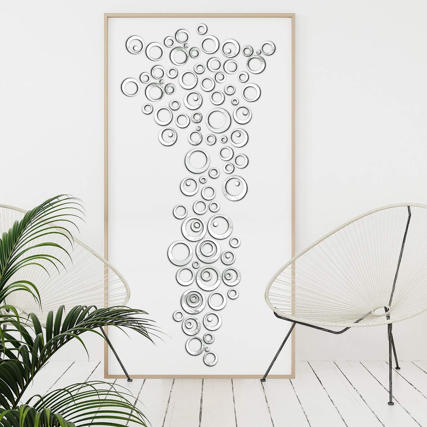 Shappy 72 Pieces Removable Round Mirror Wall Decal Circle Wall Mirror Stickers Silver Acrylic Decals for Living Room Bedroom Home Wedding Office Home Decor, 2.5-13.5 cm