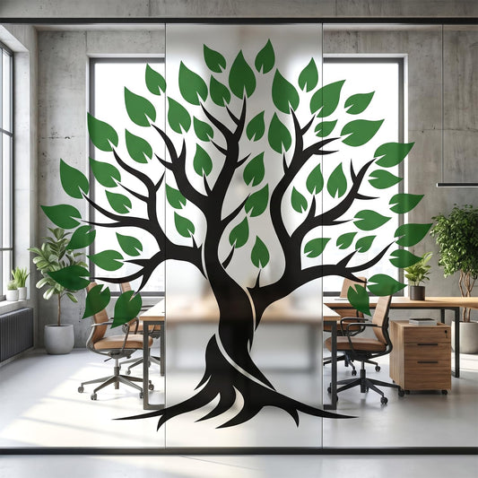 VePret Tree of Life Wall Decals Peel and Stick, Green Tree Wall Stickers, Removable Abstract Tree Home Room Wall Decor Art for Bedroom Living Room Classroom Office, Vinyl, Black and Green