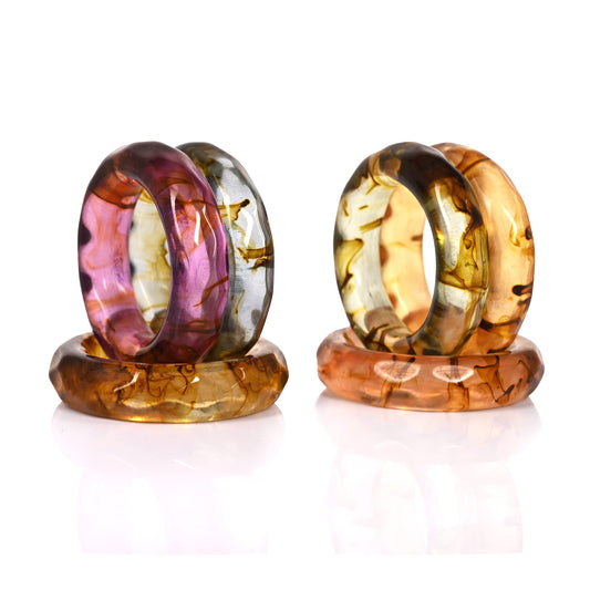ALPHA Living HOME Spring Pastel Epoxy Napkin Rings - Set of 12 Multi-Color Epoxy Resin Napkin Holders for Modern Tabletop Decor, Perfect for Weddings, Parties, Special Events & Everyday Dining