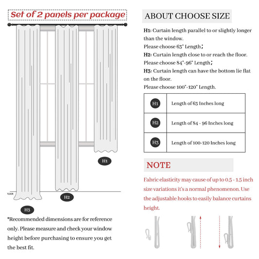 Pinch Pleated Linen Curtains 96 Inches Long for Living Room Bedroom, Light Filtering Boho Window Drape 96 inch 2 Panels Burgs with Hooks&Rings 8ft Cream Birch Sliding Glass Door Sheer Curtain Decor