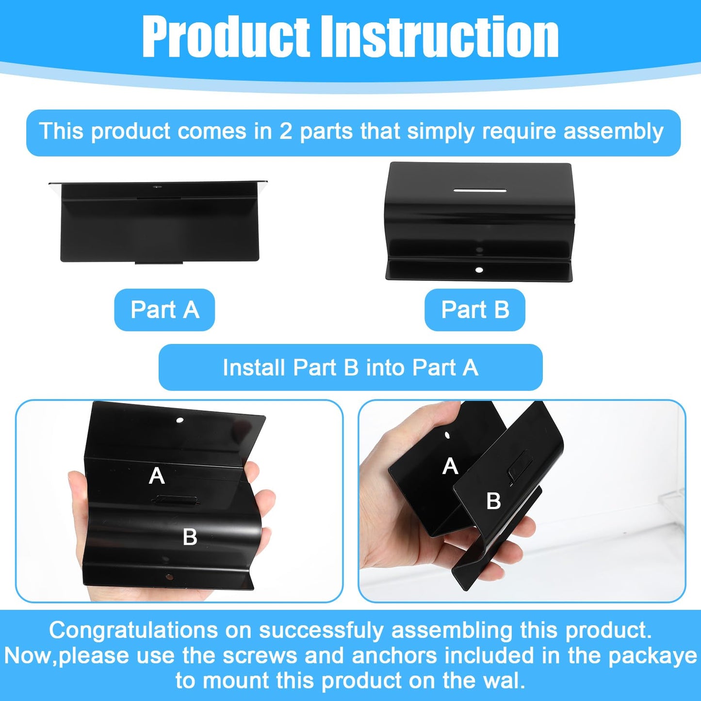 Nodaaiie Heavy Duty Ladder Hooks for Garage Wall 4 Pack Black Ladder Hanger Garage Wall Hooks for Ladder, Wheelbarrow, and Tools