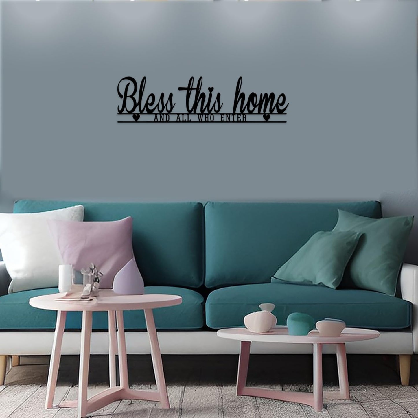 Bless This Home Wall Decor, Blessed Wall Decor, Black Metal Bless This Home Sign, Metal Wall Art Farmhouse Entryway Sculptures for Home Decor Inspirational Quotes, for Hallway, Kitchen, Living Room